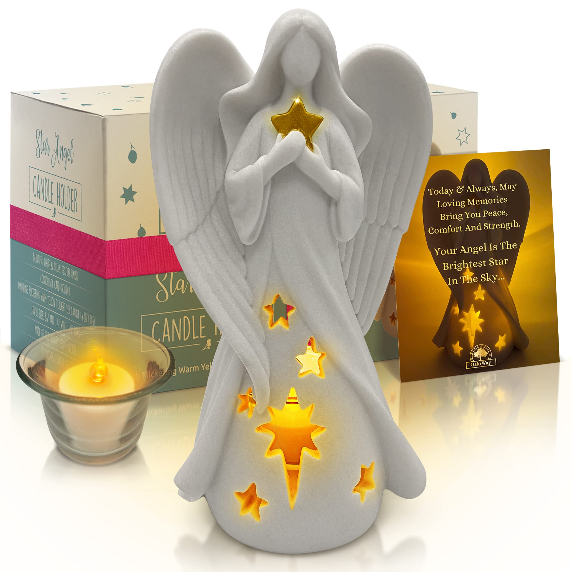 OakiWay polished resin finish highlights serene angel design