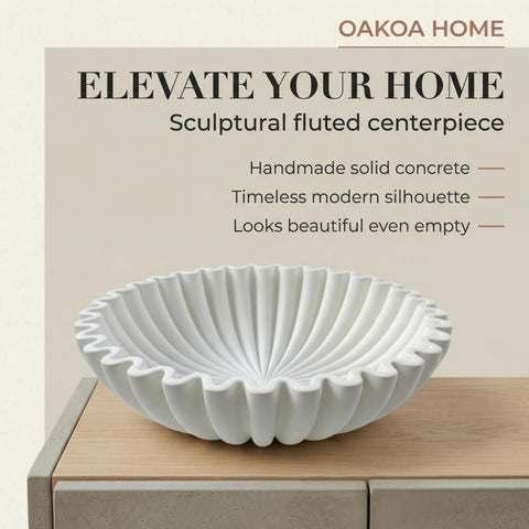 OAKOA centerpiece bowl in living room, elevating space with organic form.