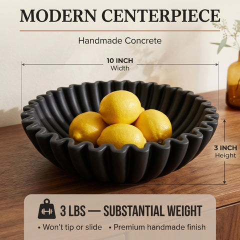 OAKOA concrete black catch-all bowl is ideal for entryways and desks.