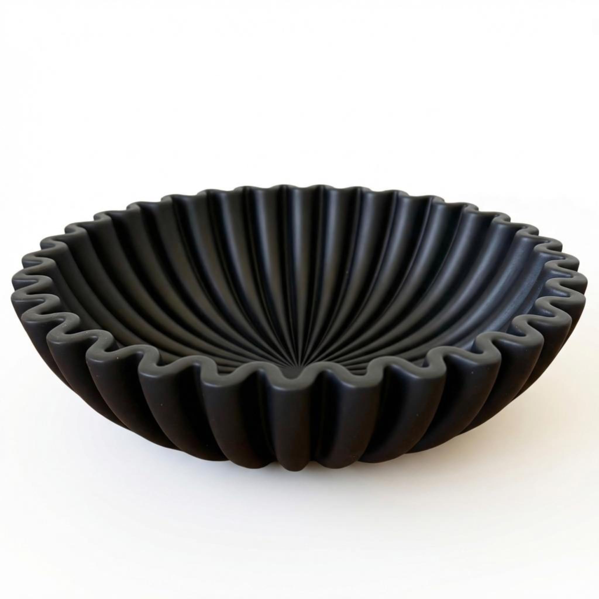OAKOA concrete black decorative bowl centerpiece elevates living room decor.