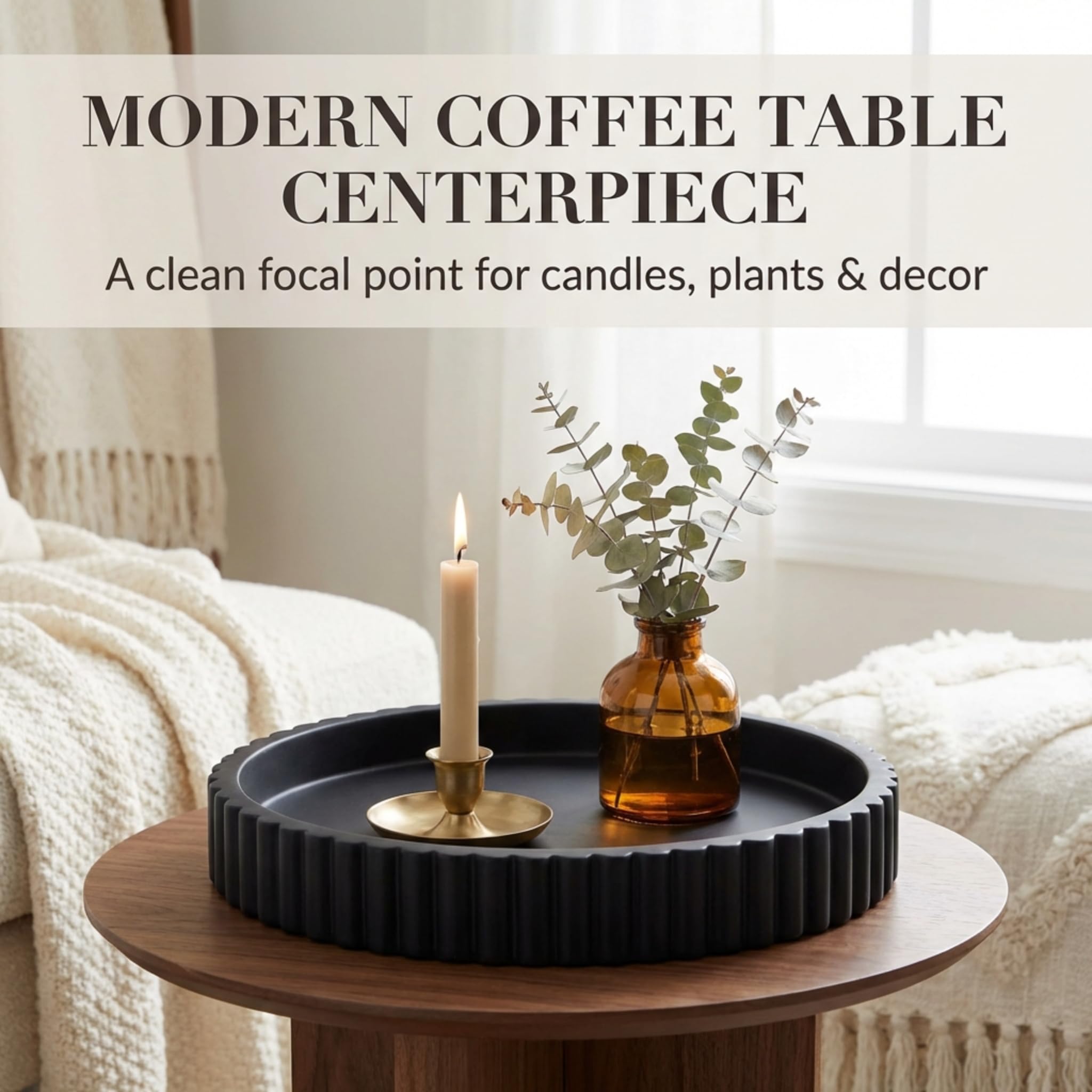 OAKOA decorative centerpiece tray, blends modern design with minimalist decor.