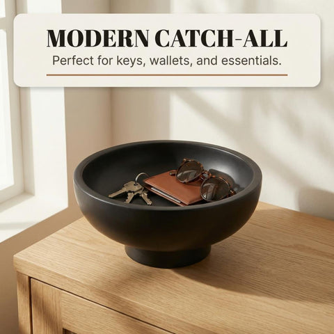 OAKOA concrete bowl is easy to clean with soap and water.