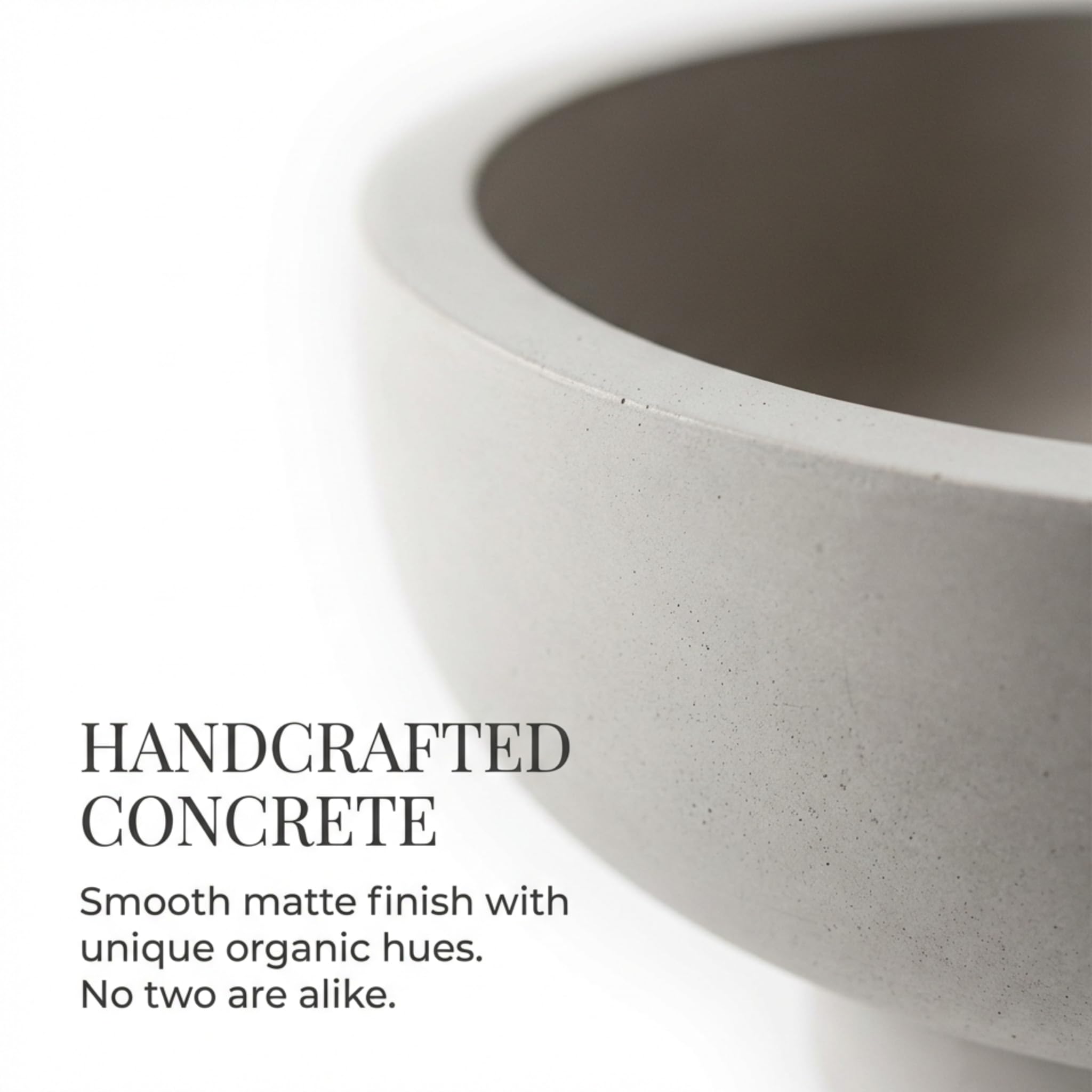 OAKOA concrete bowl is easy to clean with soap and water