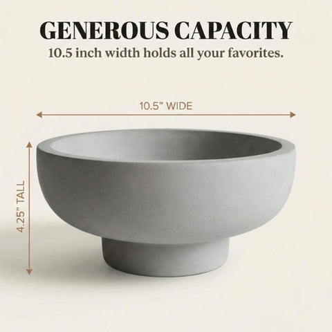 OAKOA concrete bowl for durable modern decor in any room