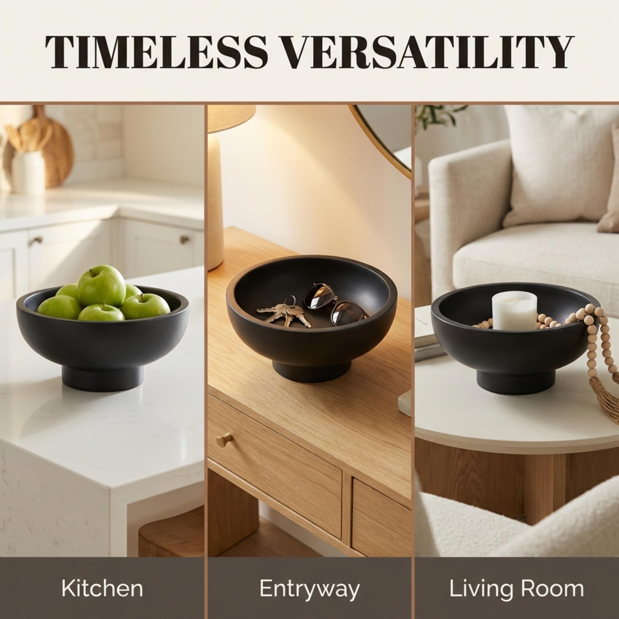 OAKOA concrete bowl with pedestal elevates home decor effortlessly.