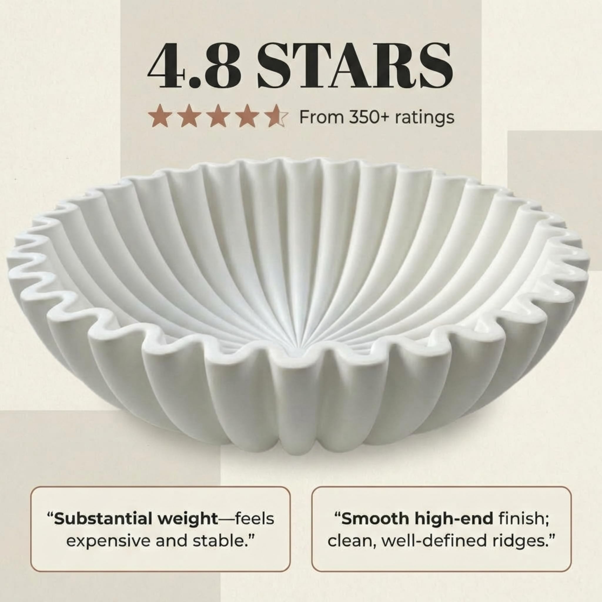 OAKOA handmade fluted finish bowl crafted by skilled artisans.