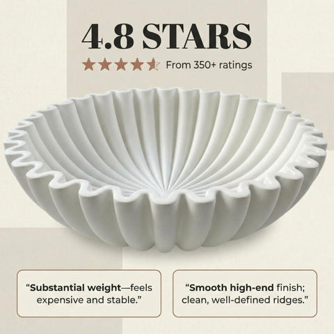 OAKOA handmade fluted finish bowl crafted by skilled artisans.