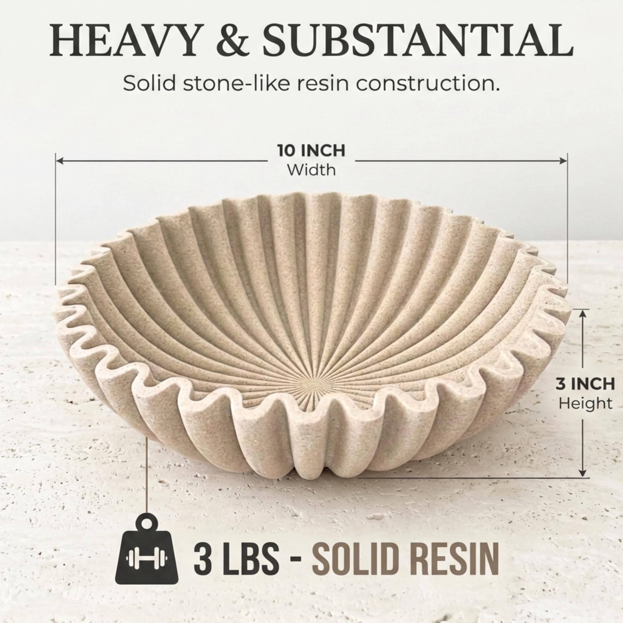 OAKOA large decorative bowl used as fruit display on kitchen counter.