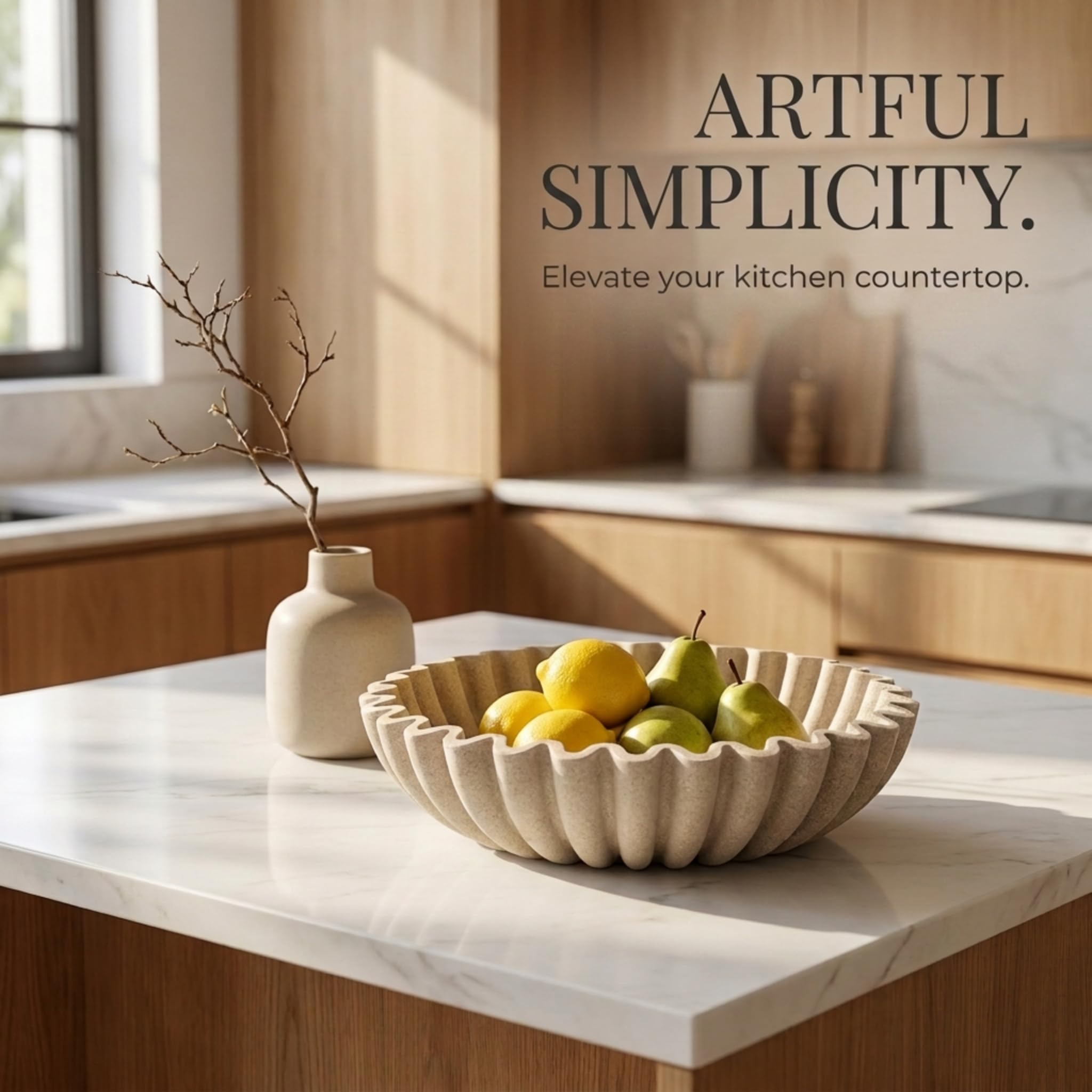 OAKOA decorative bowl styled in living room for a cohesive look.