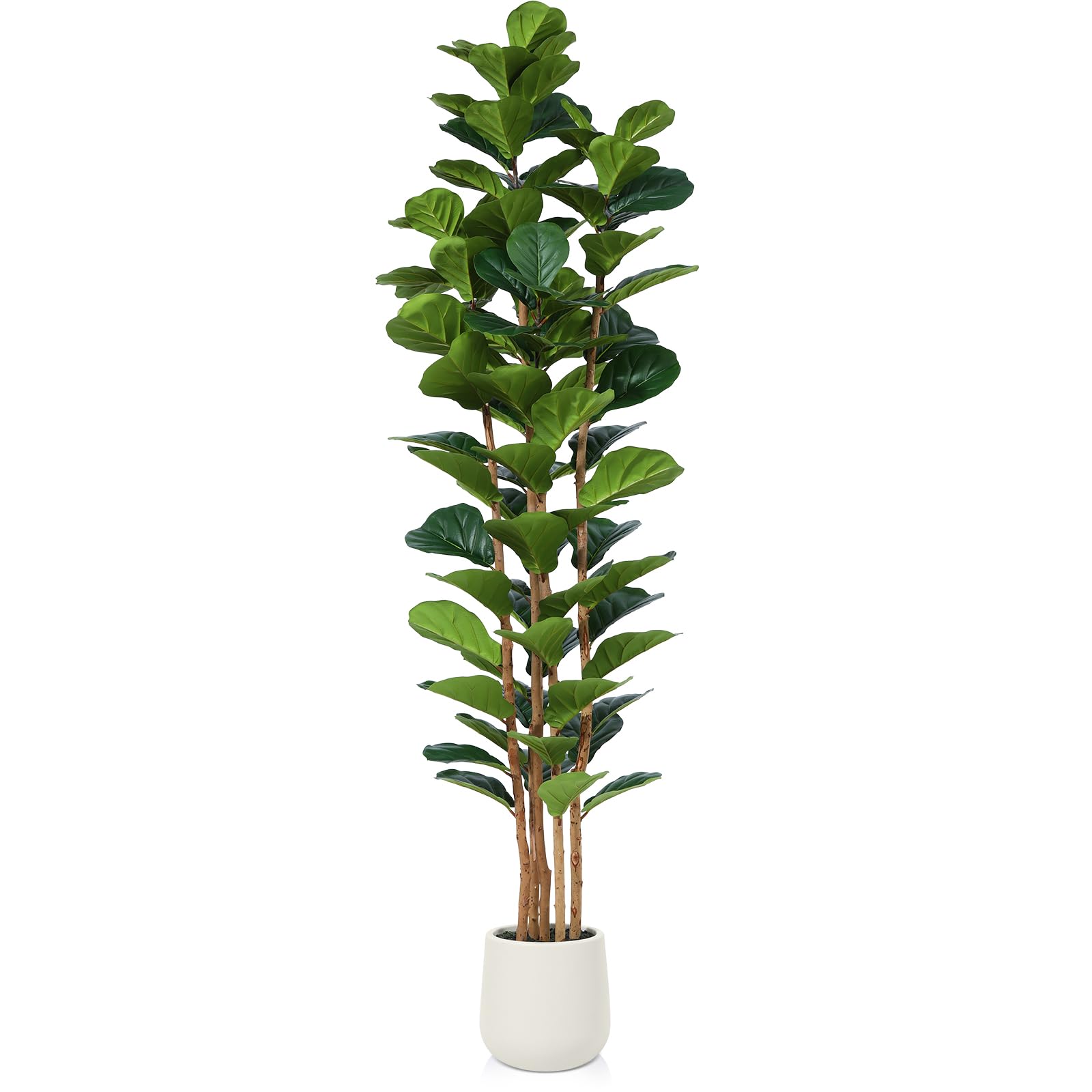 OAKRED artificial fiddle leaf fig tree with white planter for bright indoor decor.