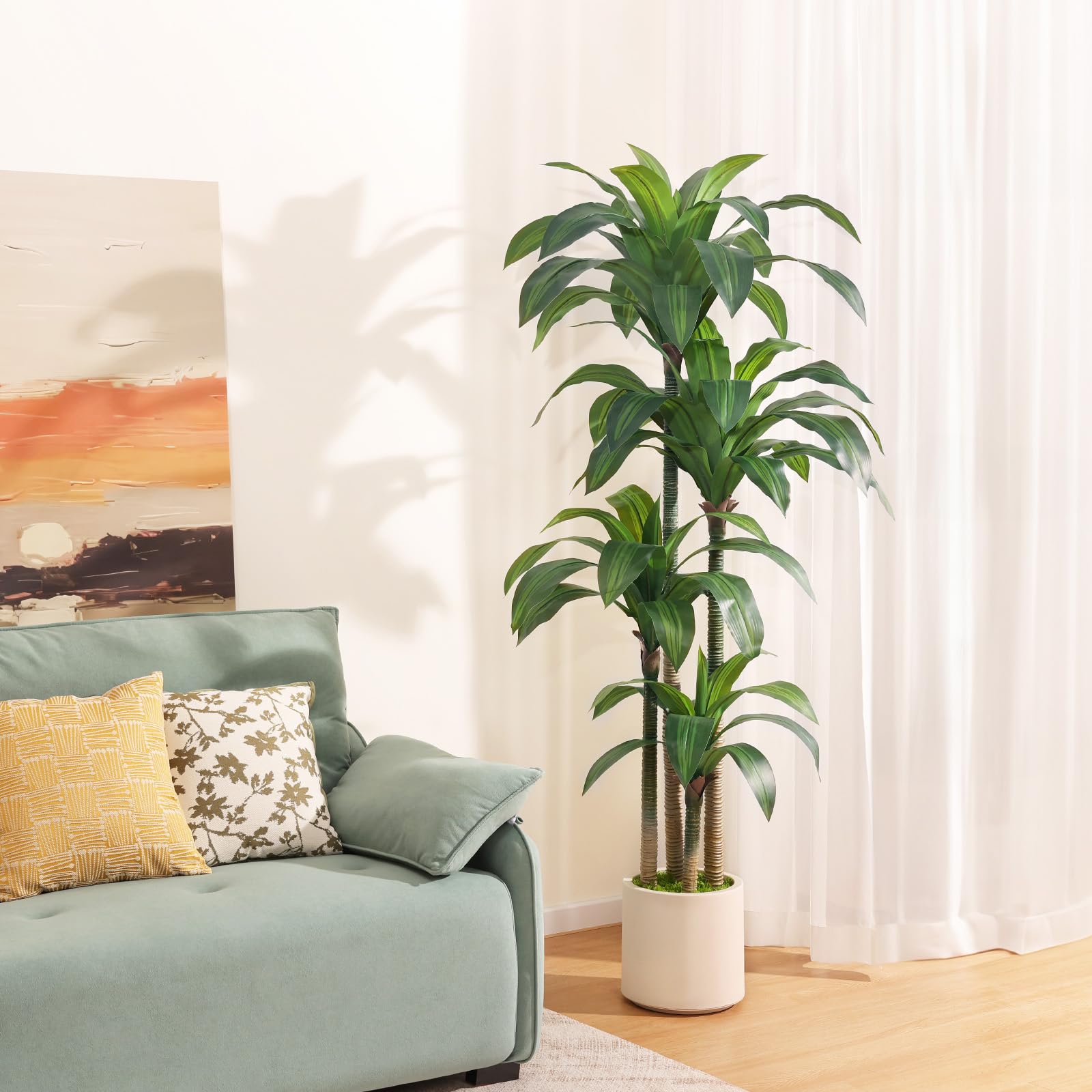 Oakred dracaena tree trunk detail shows lifelike texture.