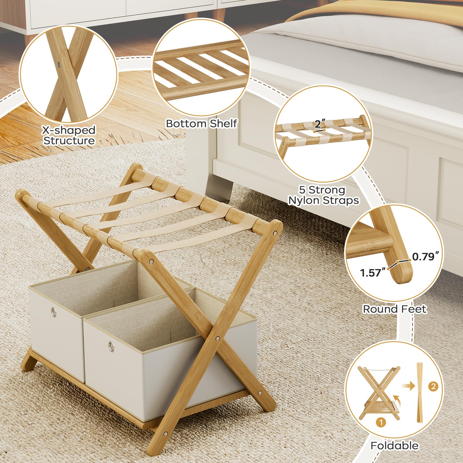 Oakvivo natural bamboo finish with smooth rounded edges