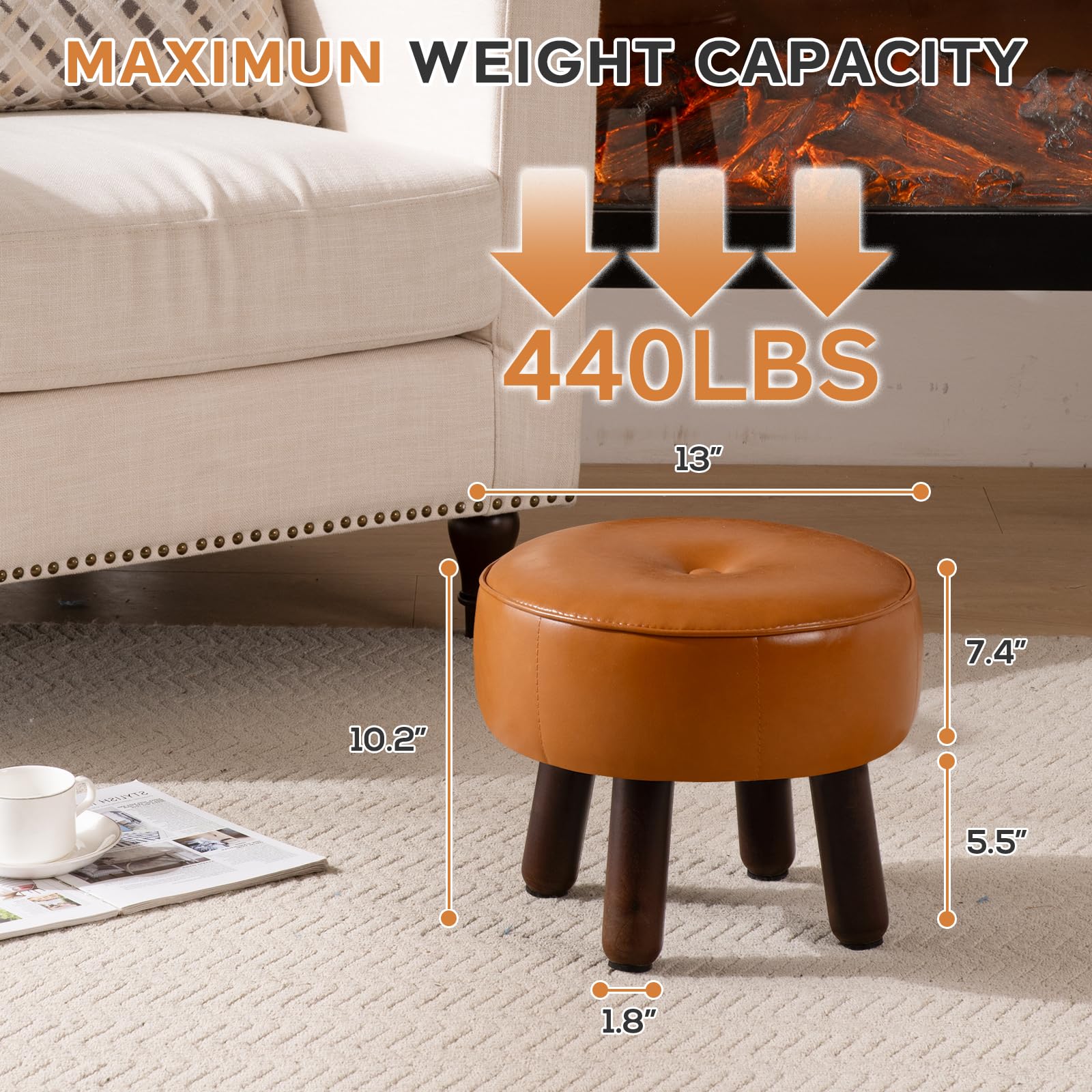 oakvivo easy-assembly round ottoman takes minutes to set up.