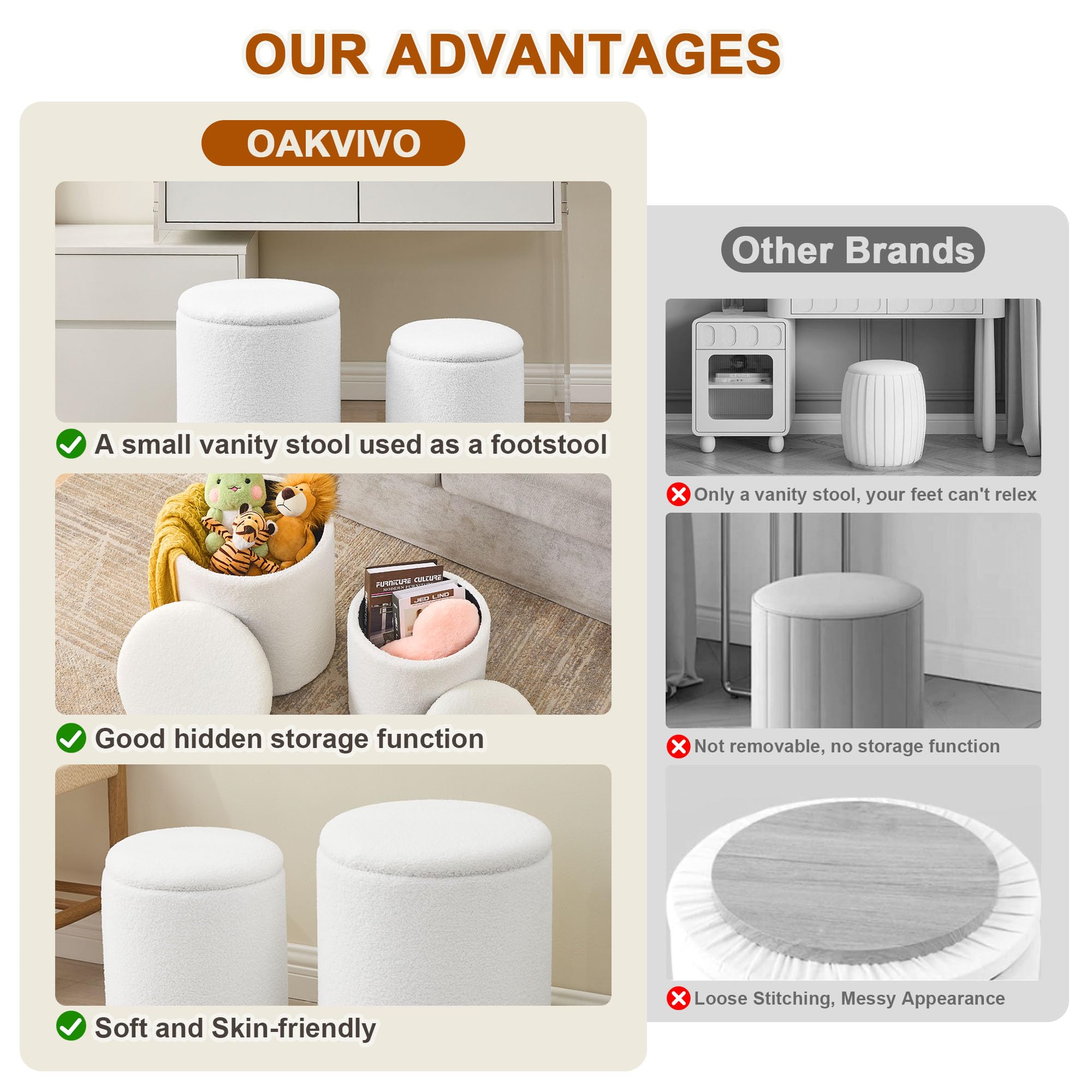oakvivo easy clean white fabric can be wiped clean from fur and spills