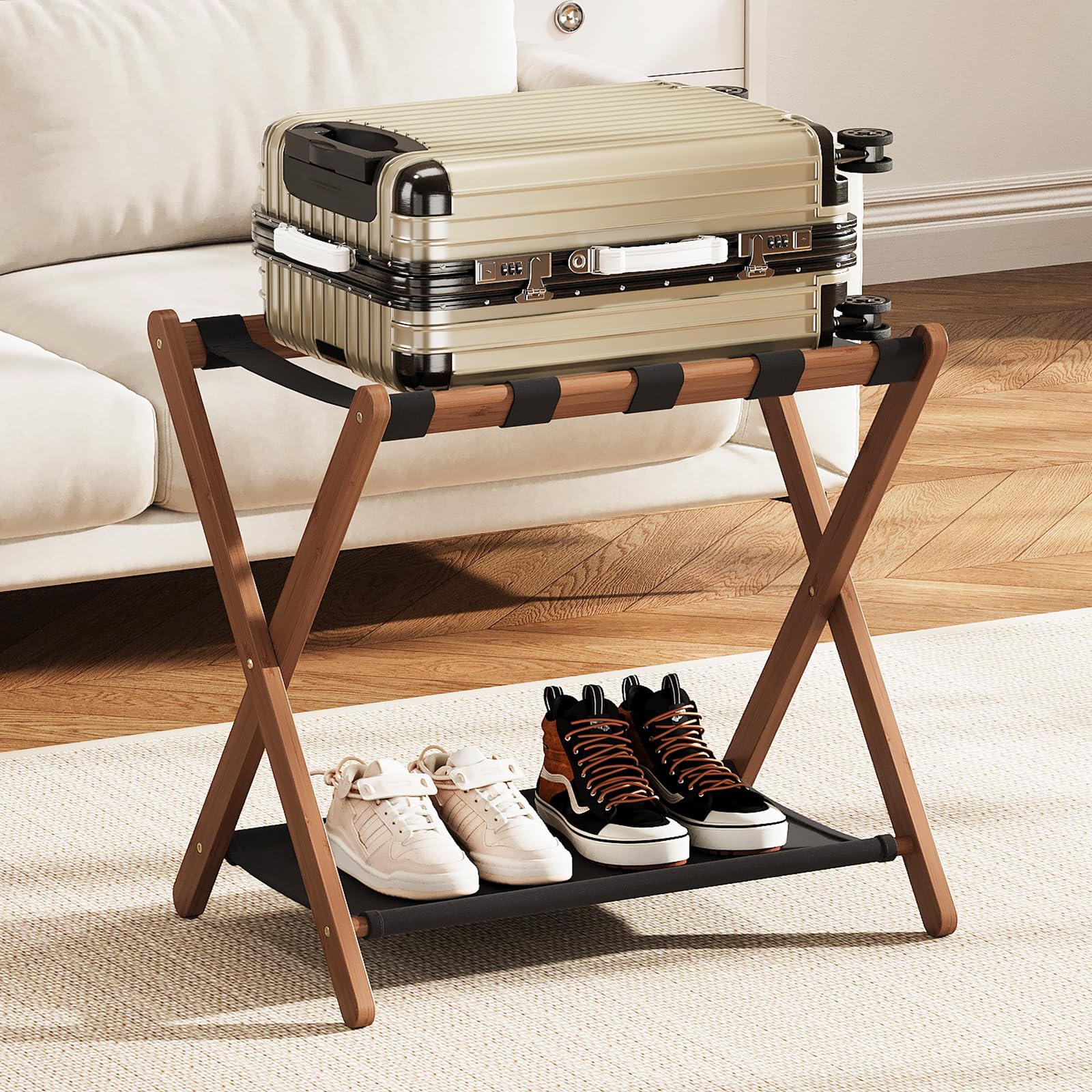 Oakvivo five-removable nylon straps keep luggage secure and easy to adjust