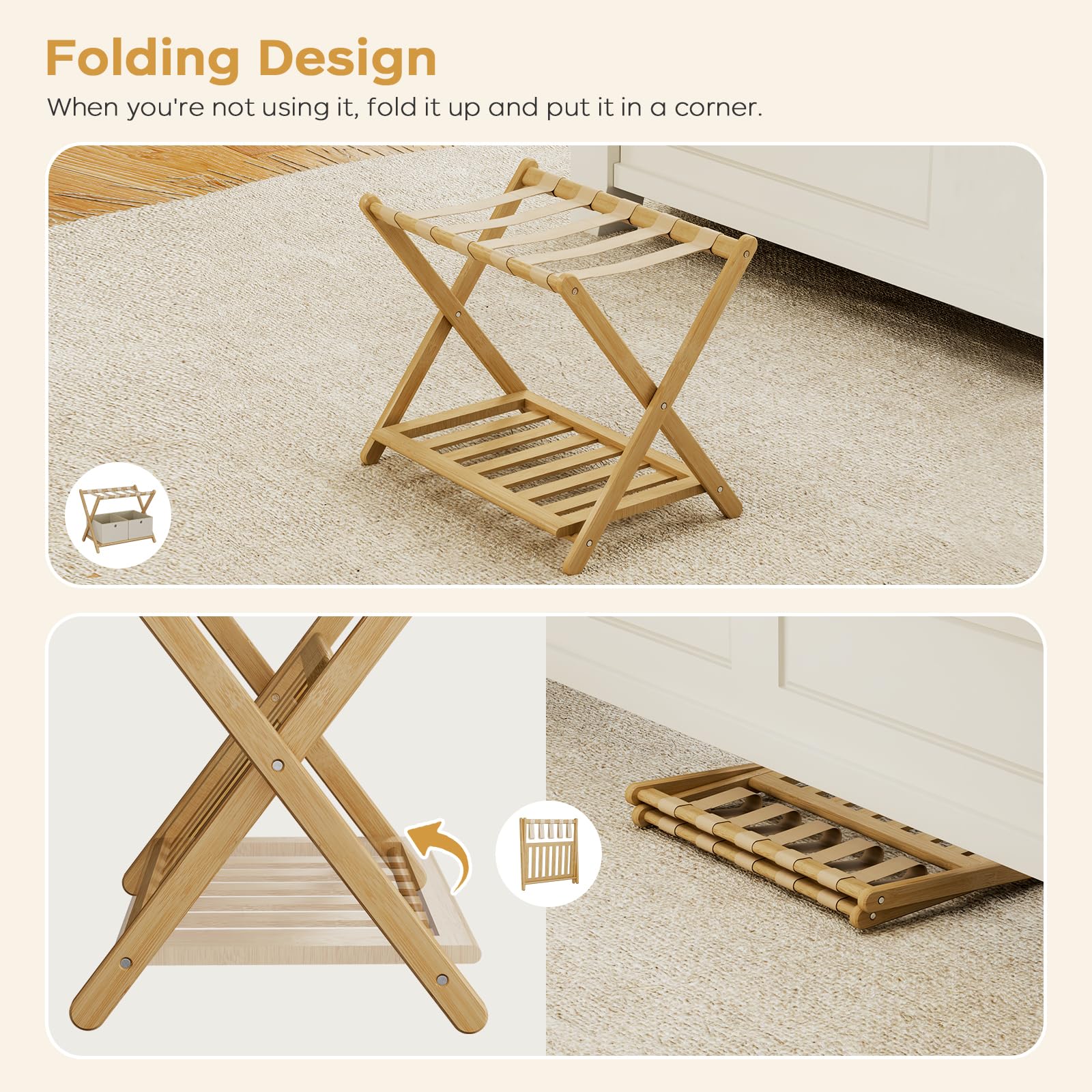 Oakvivo folding design saves space when not in use