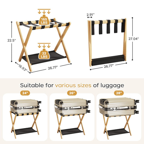 oakvivo foldable two-tier rack ready for quick setup.