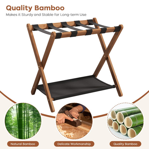 Oakvivo luggage rack with a sturdy X-shaped base for stability