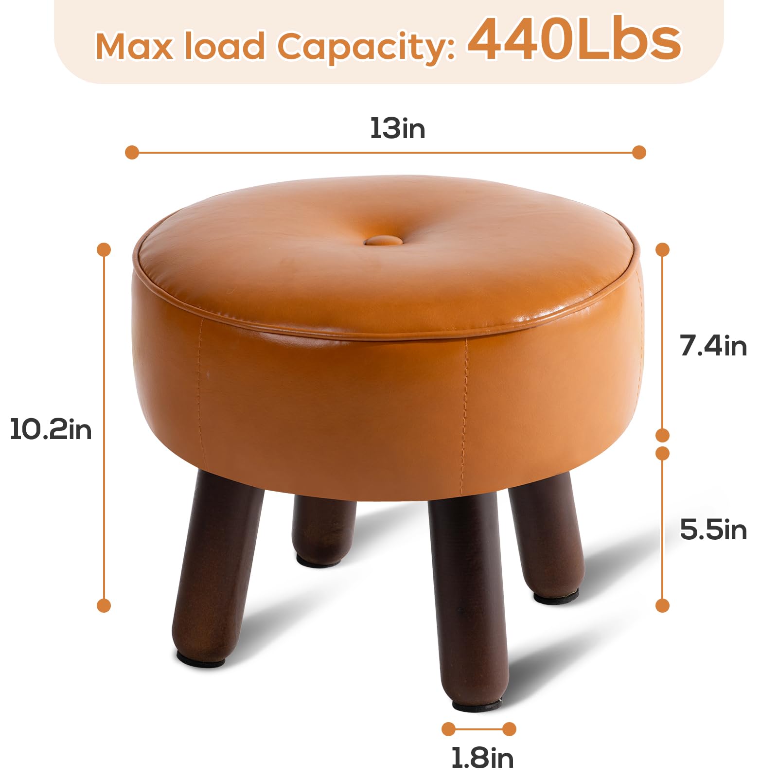 oakvivo leather footrest with elevated height for relaxed feet after work.