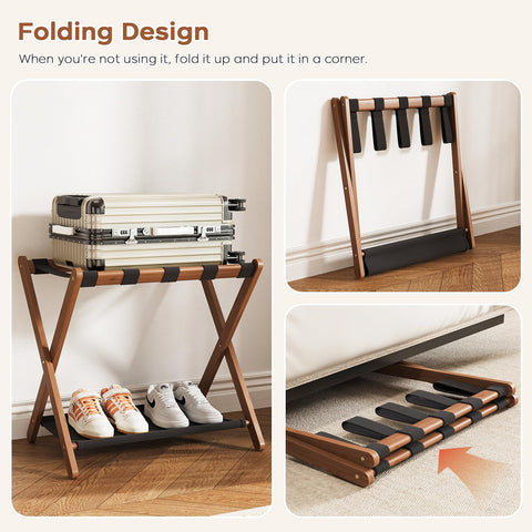Oakvivo lower-oxford fabric shelf adds extra space for bags or slippers
