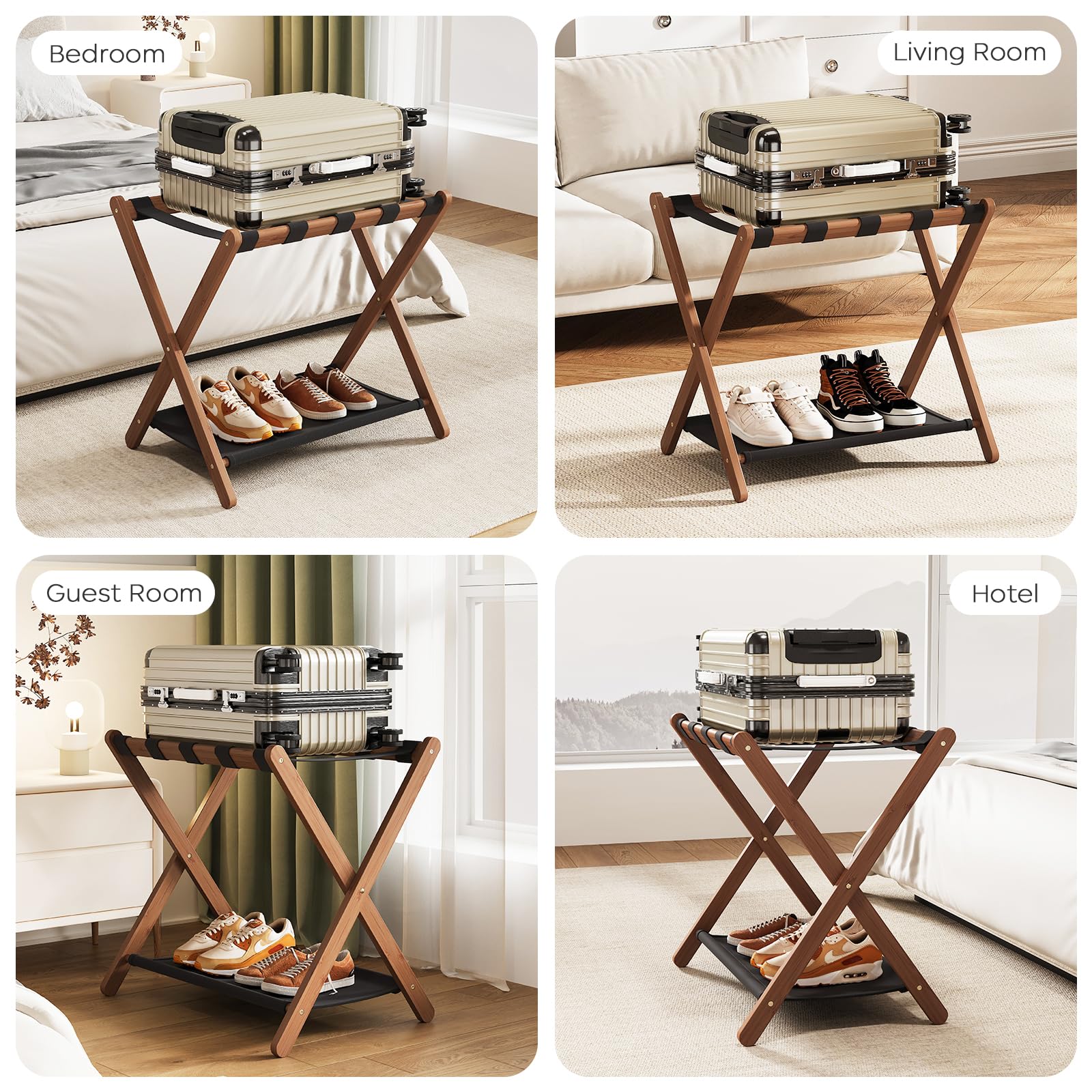 Oakvivo luggage rack dimensions 26.77W x 16.93D x 22.5H