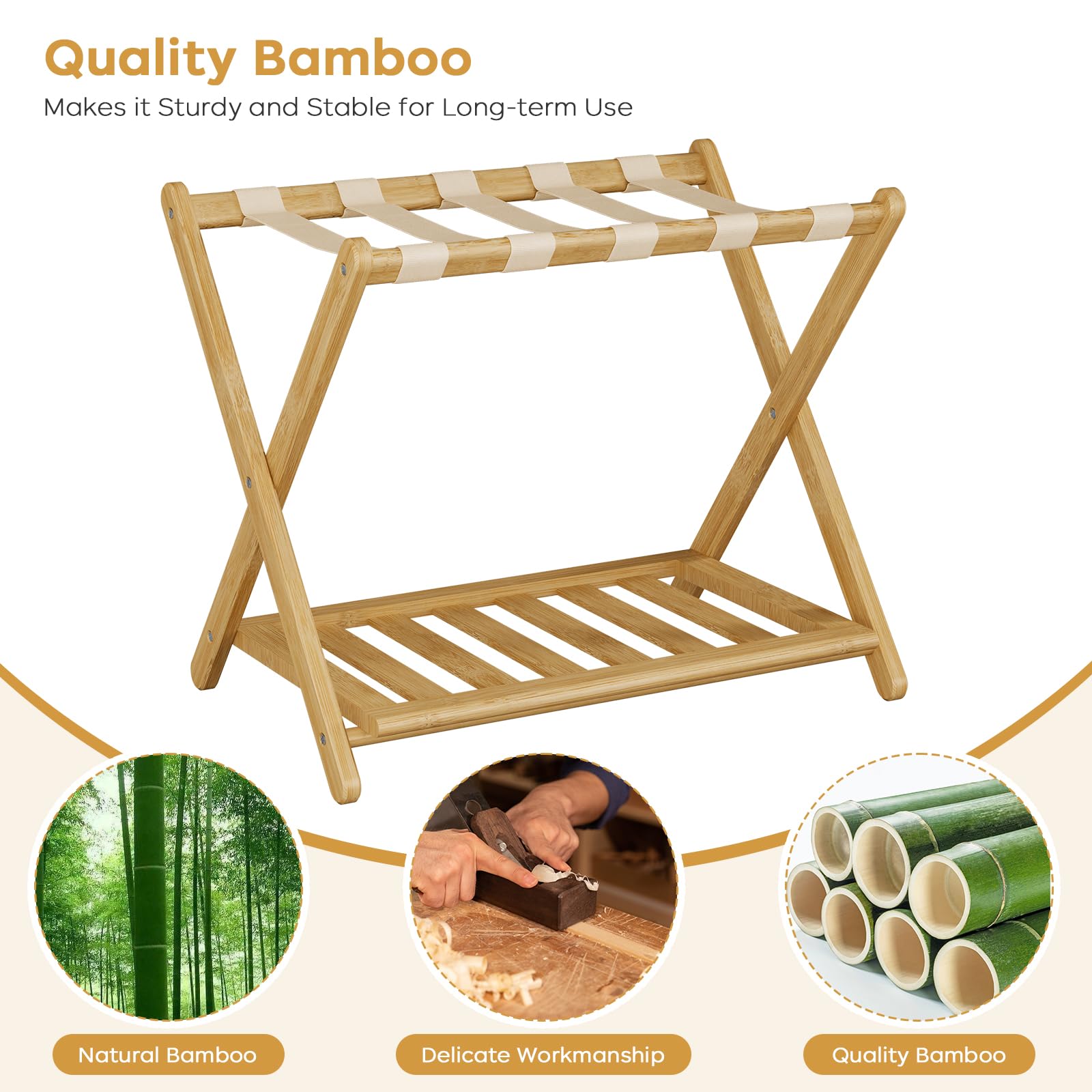oakvivo luggage rack with edge-rounded corners for safe handling
