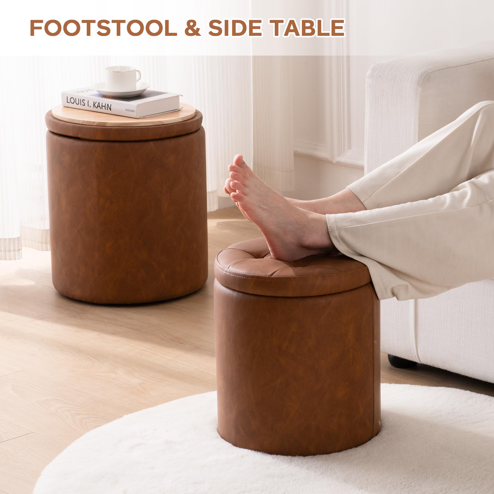 oakvivo nesting ottomans assembled in living room