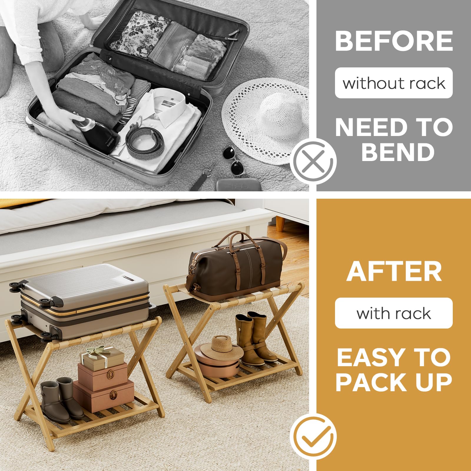 Oakvivo five nylon straps secure luggage without scratches