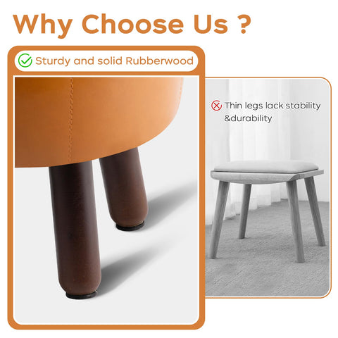 oakvivo sturdy wood frame footstool supports up to 440 lbs.