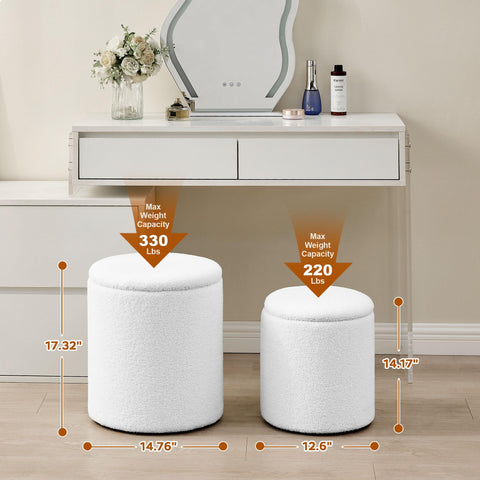 oakvivo teddy velvet ottoman with two in one design and removable lid for storage