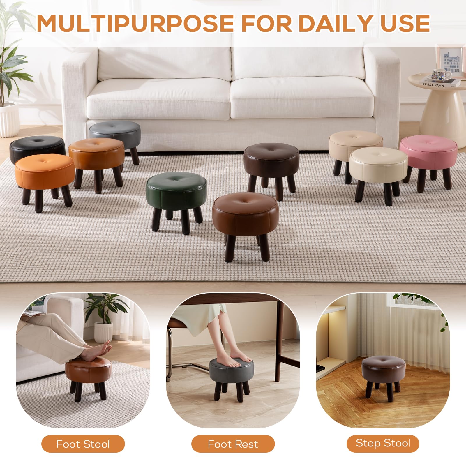 oakvivo versatile ottoman for living room, bedroom, or office.