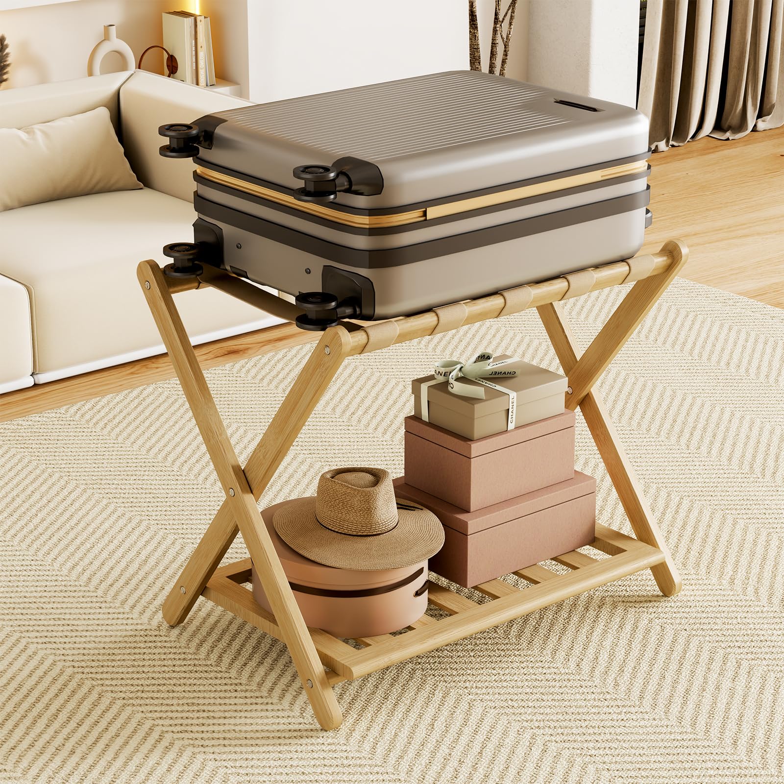 Oakvivo X-shaped base offers stable footing on the floor