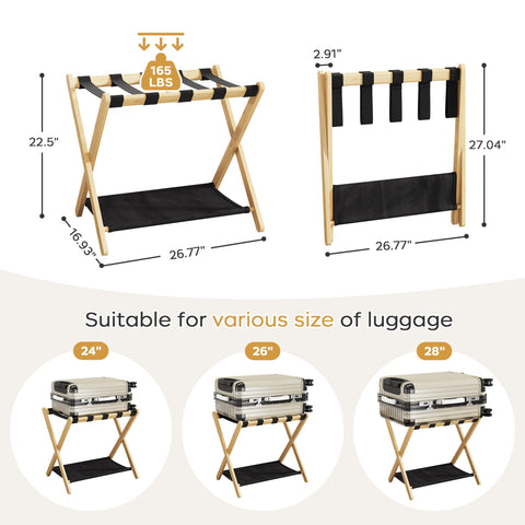 Oakvora bamboo-frame rack shows a sturdy natural bamboo frame.