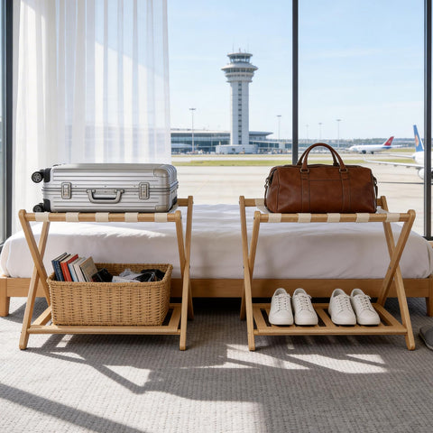 Oakvora luggage rack ideal for hotels and guest rooms
