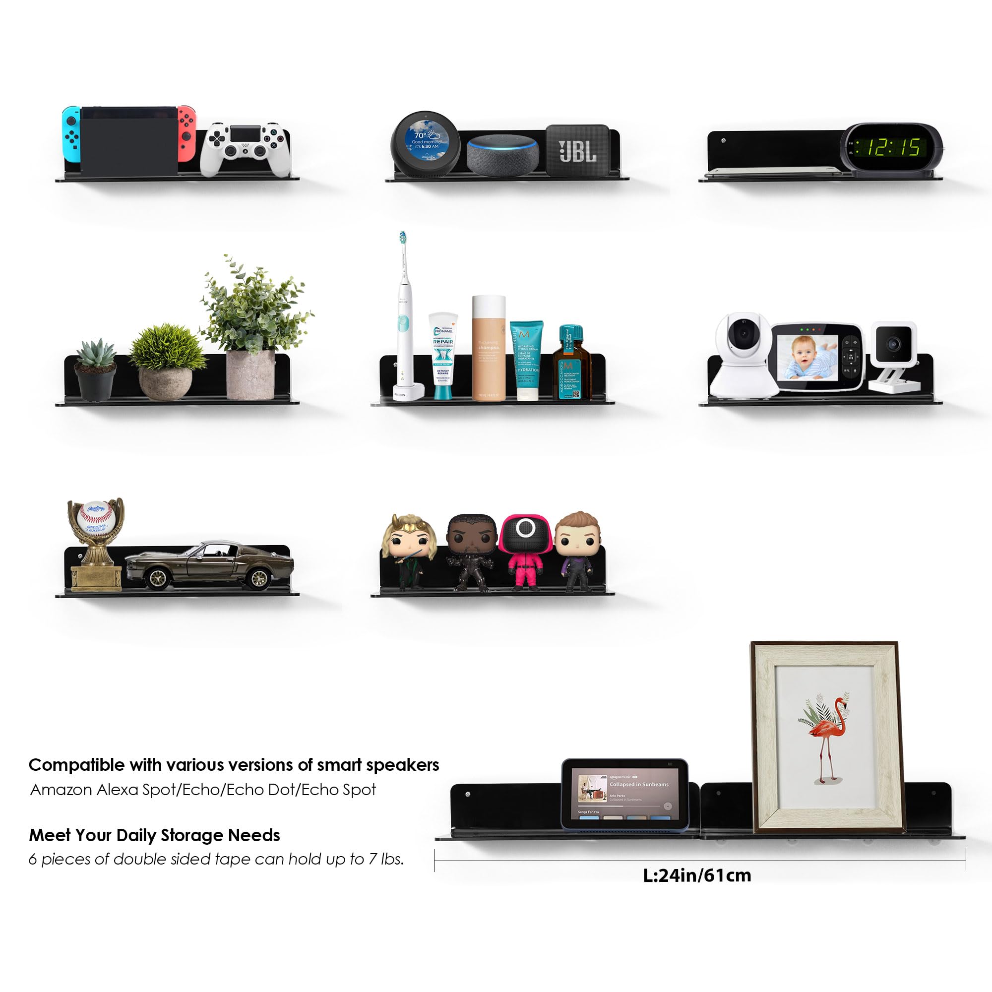 OAPRIRE keeps smart speakers and baby monitors neatly within reach.