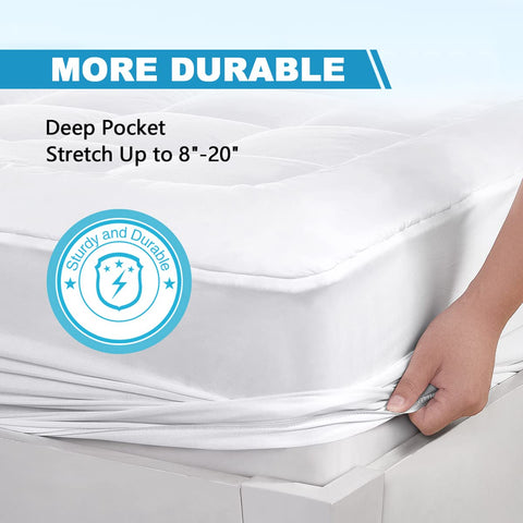 Oaskys deep pockets fit mattresses up to 21 inches snugly