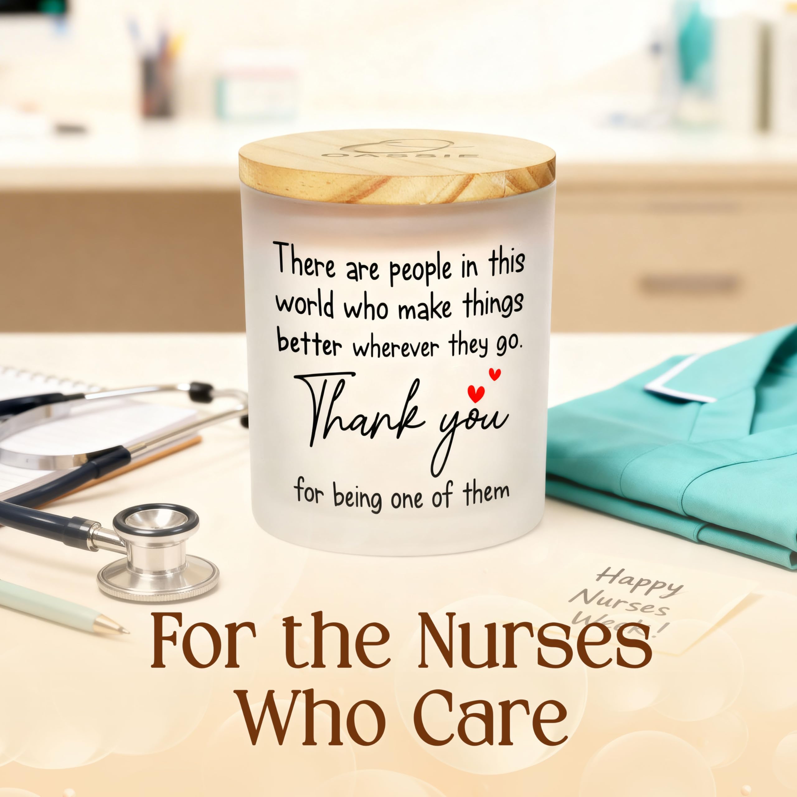 OASSIE Nurse appreciation candle in vanilla lavender for care teams