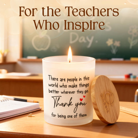 OASSIE Teacher appreciation candle in vanilla lavender for bulk gifts and classrooms