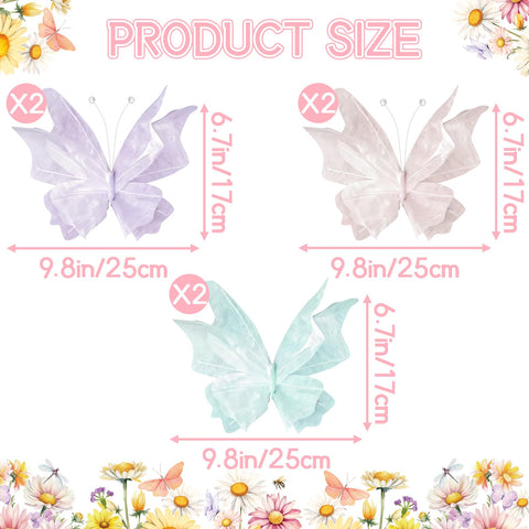 OBBOLO 6-piece butterfly set, uniform size for balanced display.