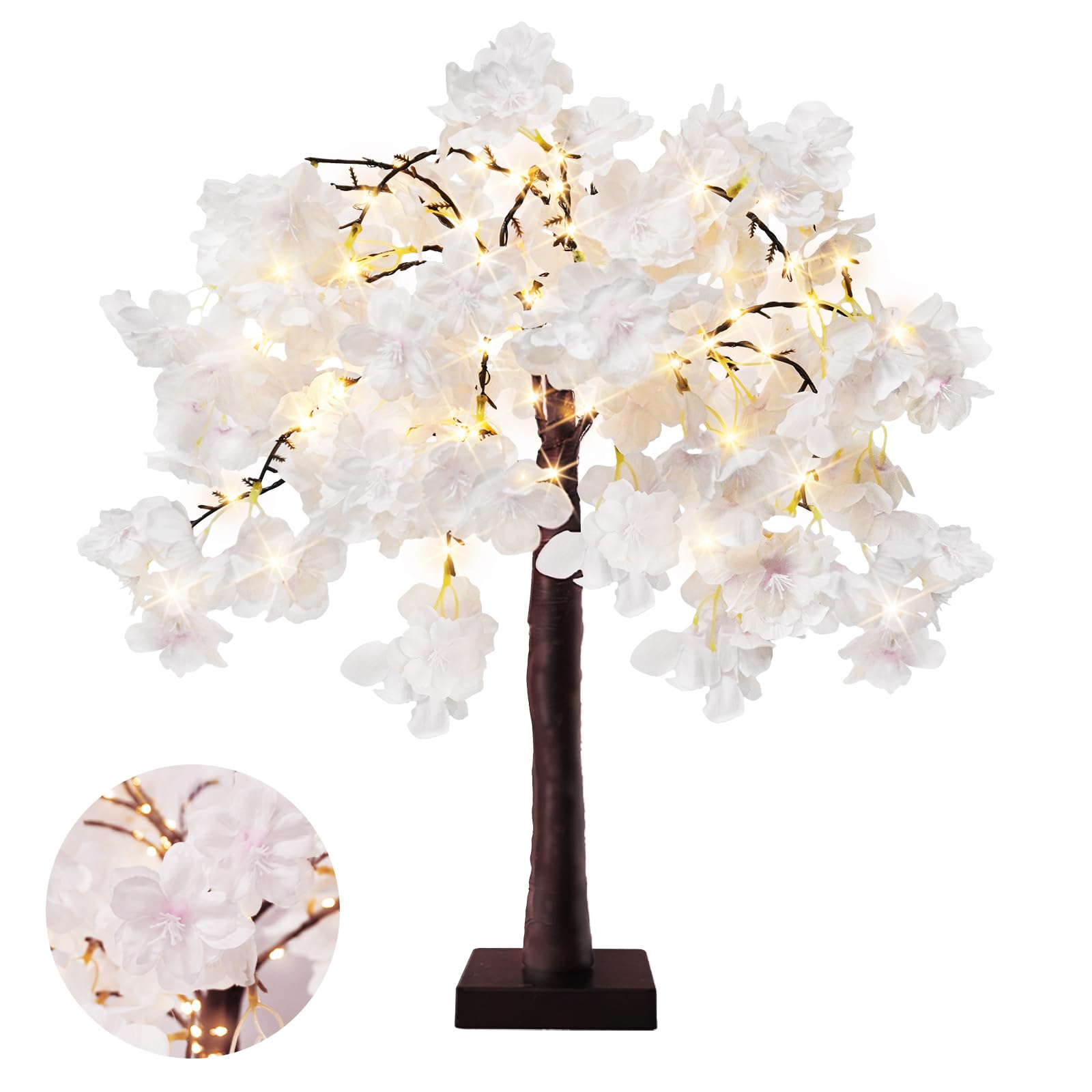 obbsie cherry blossom tree 24in pink lights creates cozy evening ambience