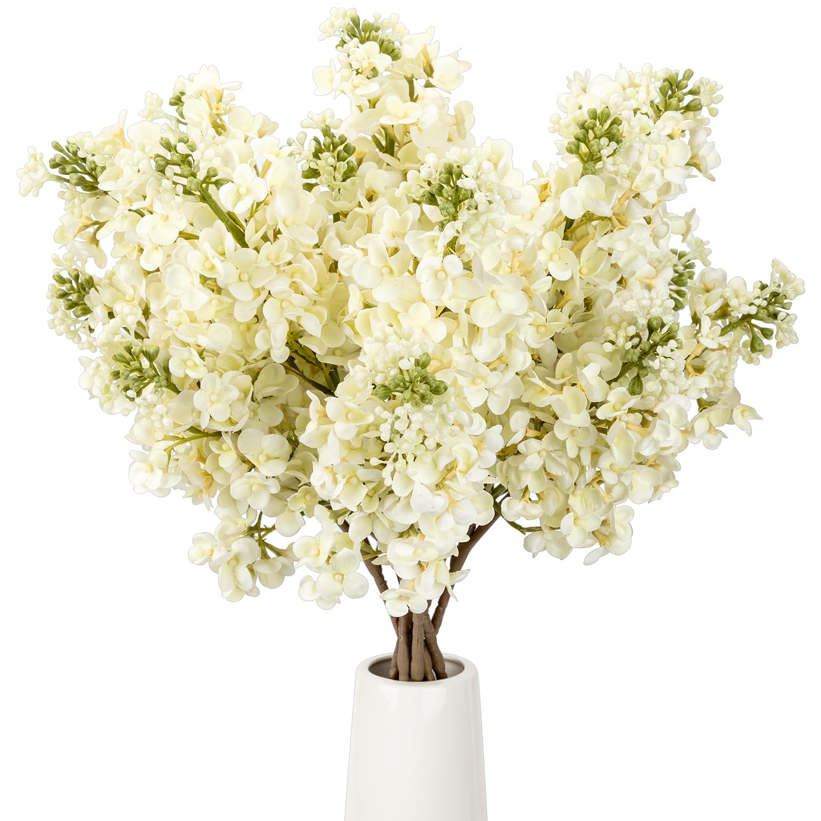 OBDXZHC white lilac artificial flowers with 65 cm stems for easy decorating.