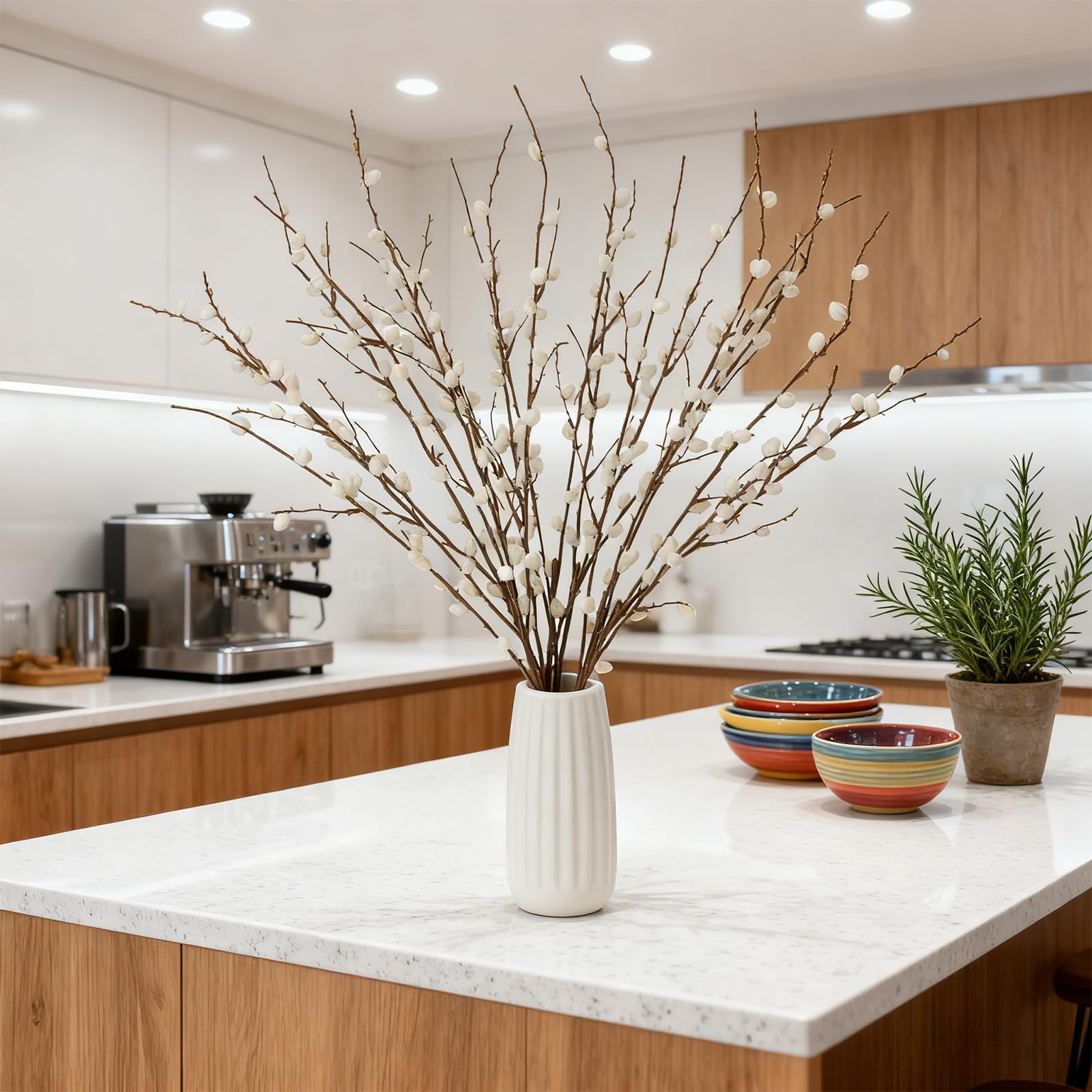 OBDXZHC silk catkins on stems resist shedding for long-lasting decor.