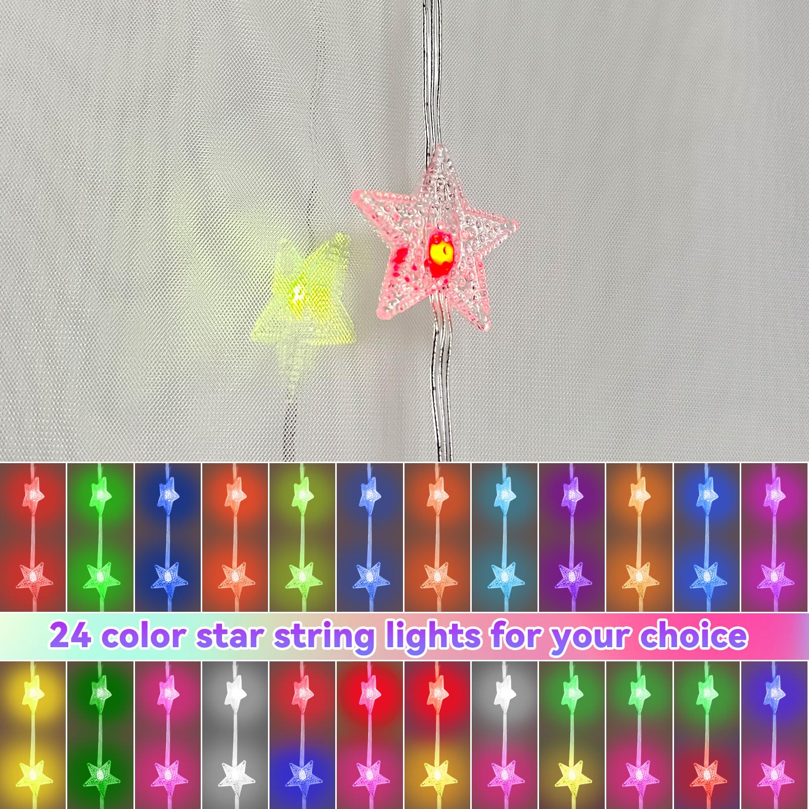 Obrecis bed canopy showing color options for princess, knight, and celebrations