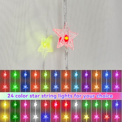 Obrecis bed canopy showing color options for princess, knight, and celebrations