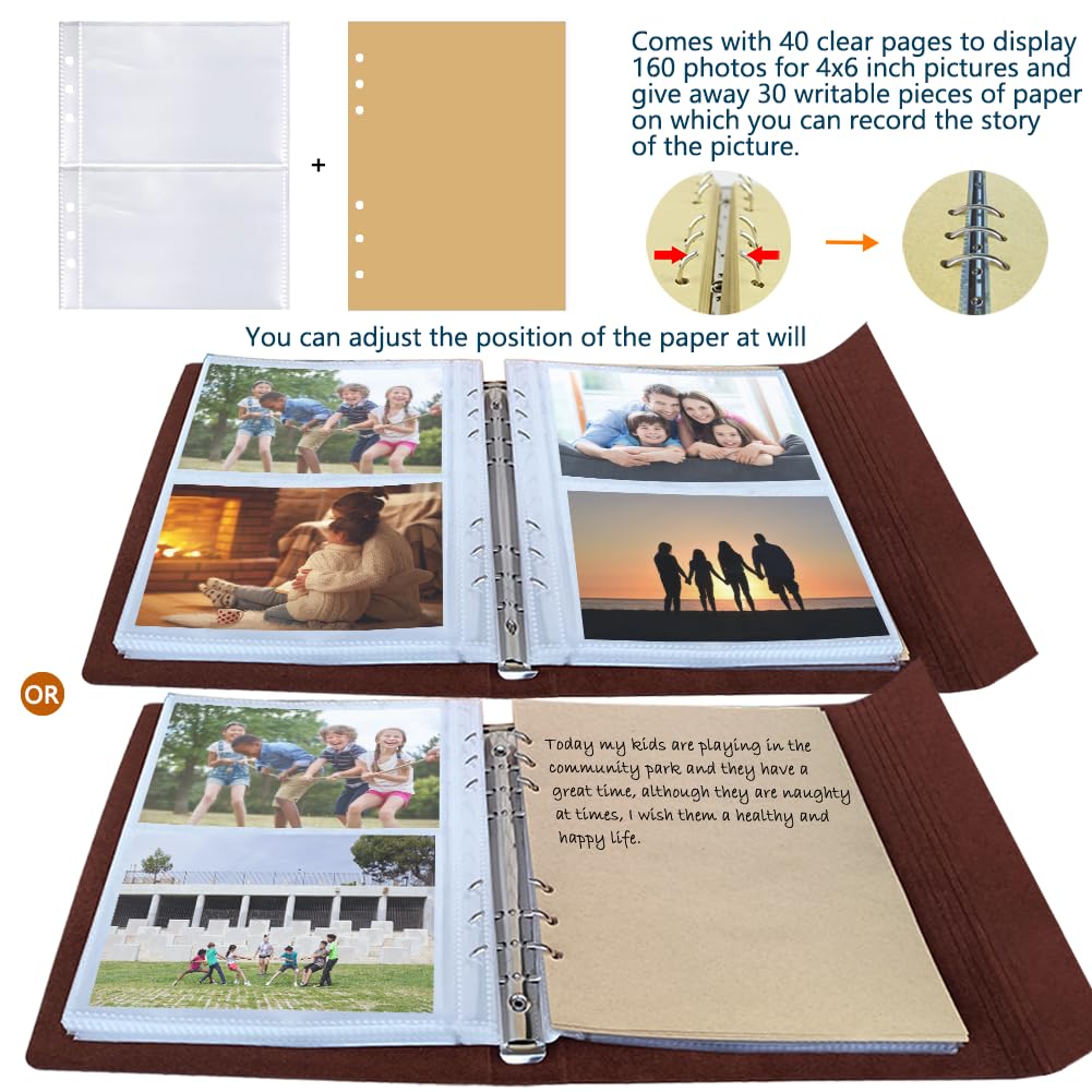 OBTAIN Photo Album holds 160 photos, perfect for travel memories and family moments