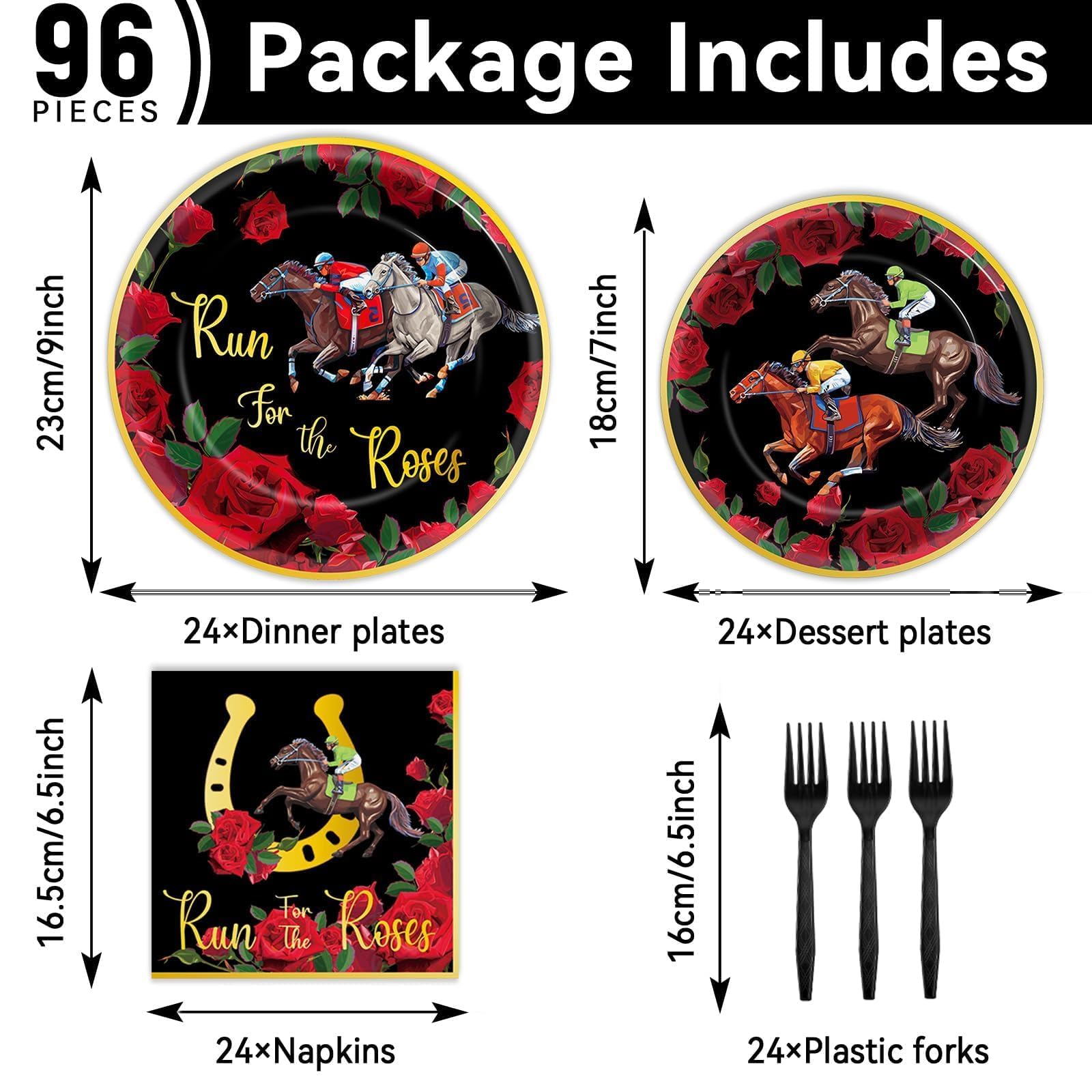 OBUSATT Run for The Roses napkins add soft, absorbent elegance to your horse racing party.