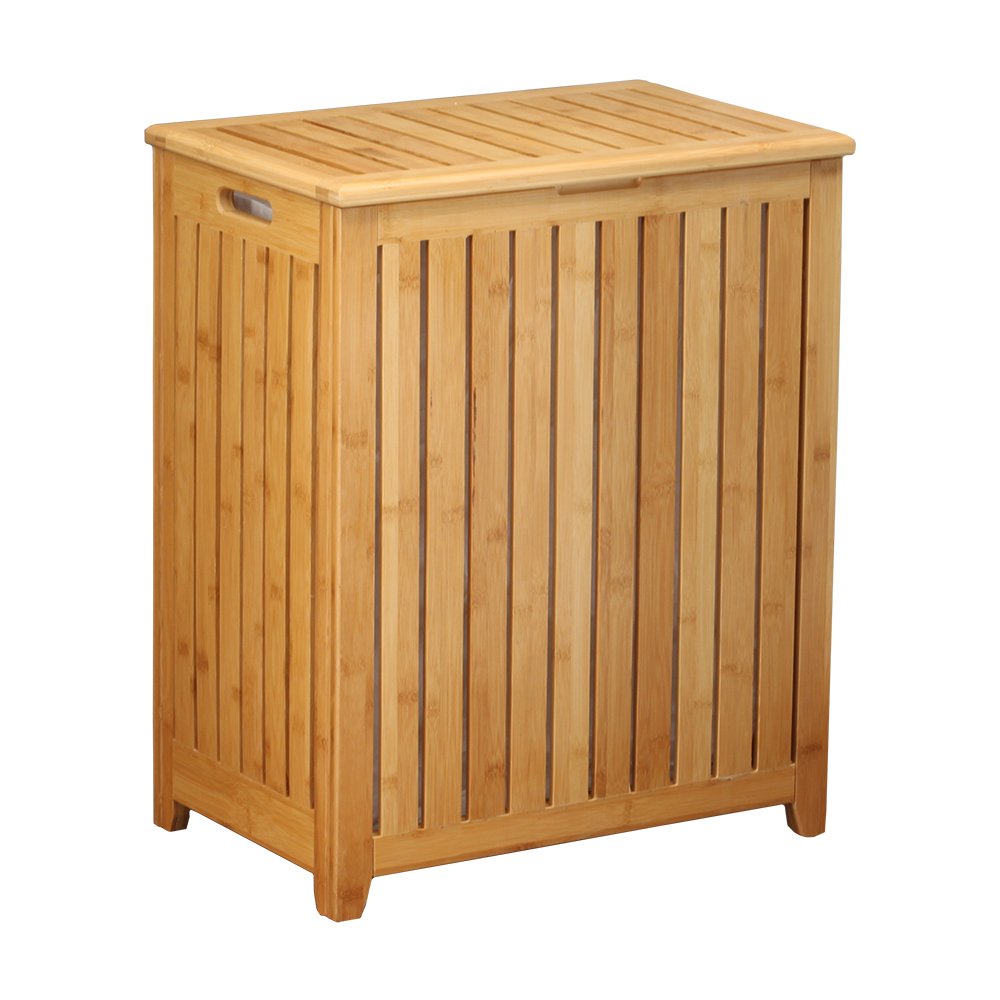 Oceanstar spa-style bamboo hamper with rectangular design for neat spaces.