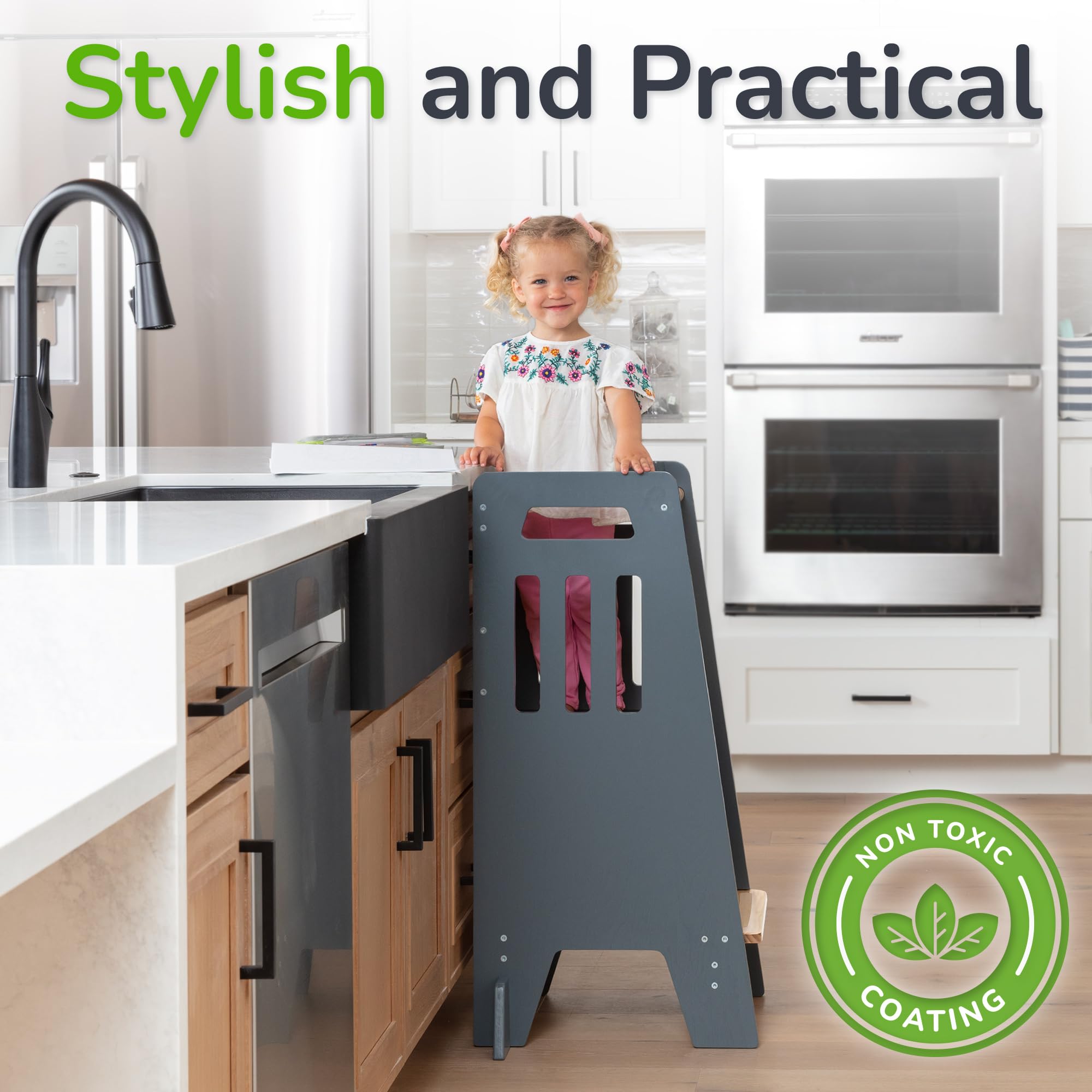 OCODILE Toddler Tower in use supports independent kitchen tasks.