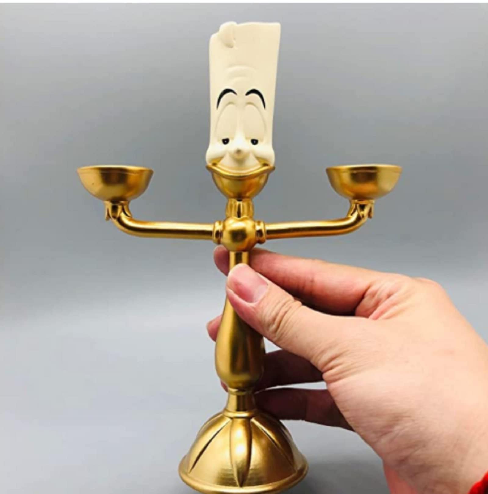 ocpcrn Beauty and the Beast candelabra constructed from polyresin, metal, and plastic for durability