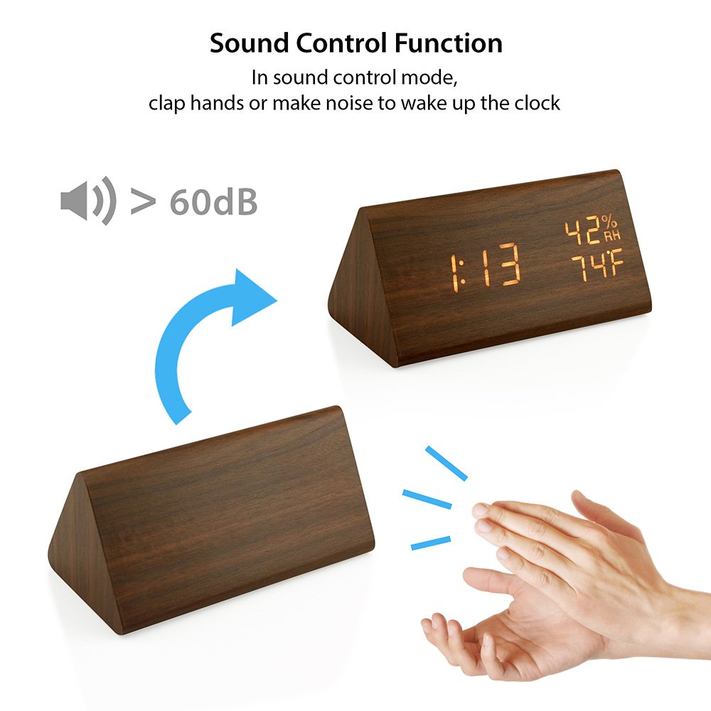 OCT17 clock shows temperature and humidity for room awareness